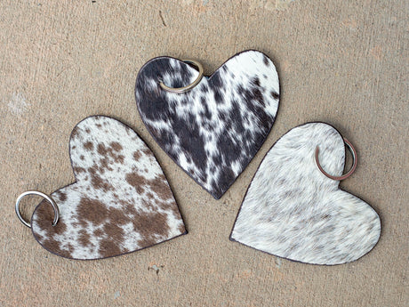 Jumbo Heart Shape Cowhide Keychain