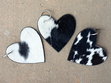 Jumbo Heart Shape Cowhide Keychain