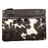 India Cowhide Leather Handbag - Black