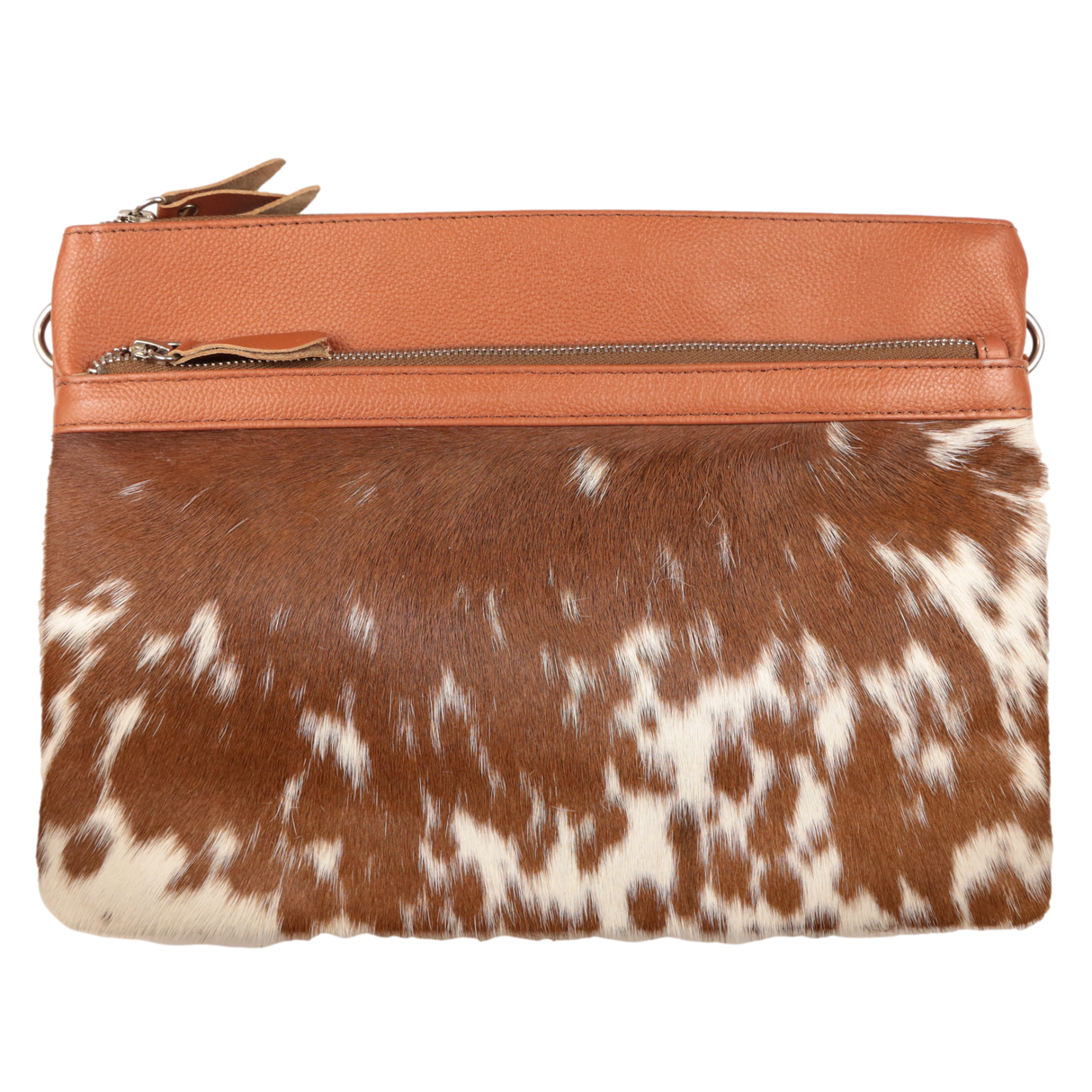India Cowhide Leather Handbag - Tan