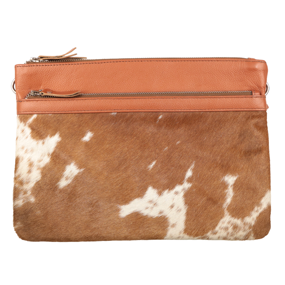 India Cowhide Leather Handbag - Tan