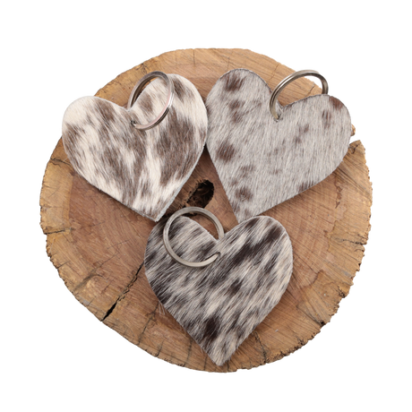 Standard Cowhide Heart Keychain