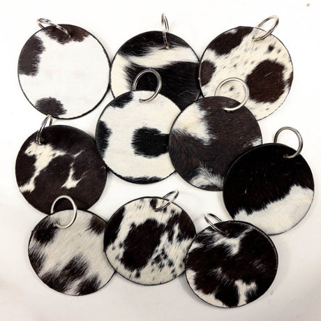 Jumbo Round Shape Cowhide Keychain