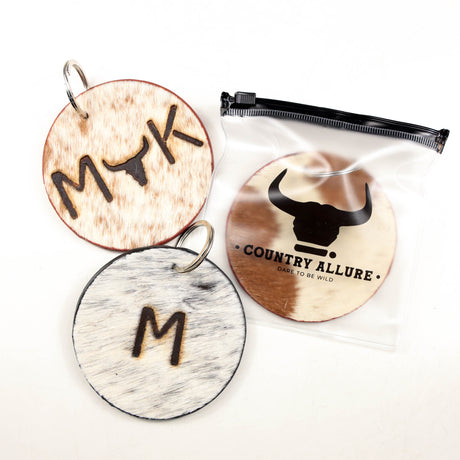 Jumbo Round Shape Cowhide Keychain