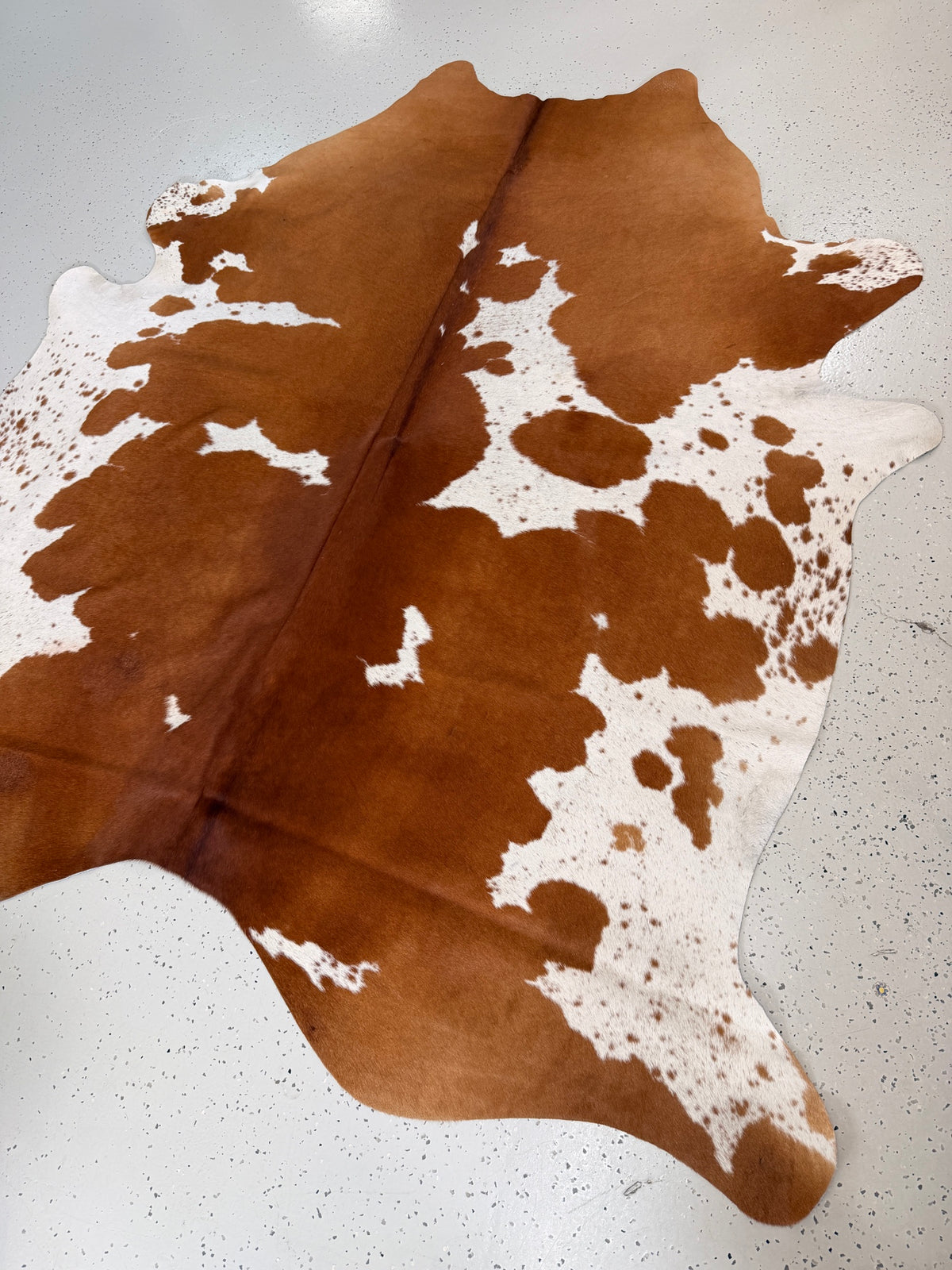 Brown and White / Beige and White Cowhide Rug, hide #191B, 180 x 195cm