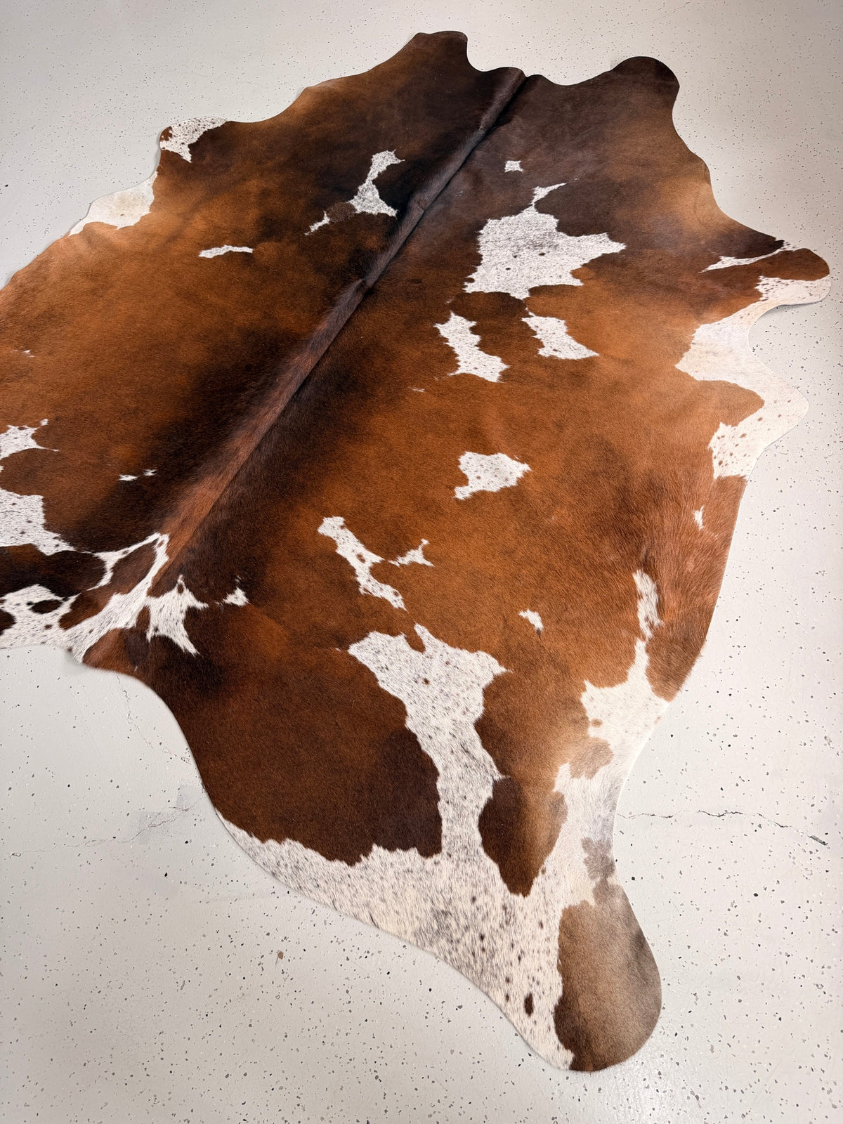 Reddish Brown Cowhide Rug, hide #644, 200 x 216cm