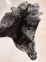 Salt and Pepper Black Cowhide Rug hide #69