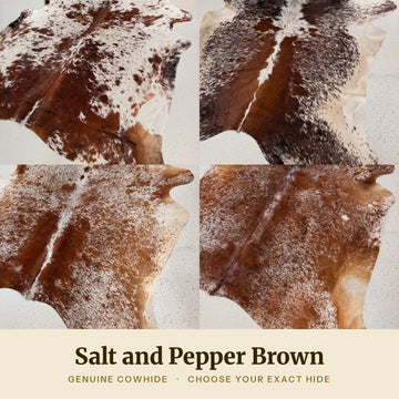 Salt and Pepper Brown Cowhide Rug