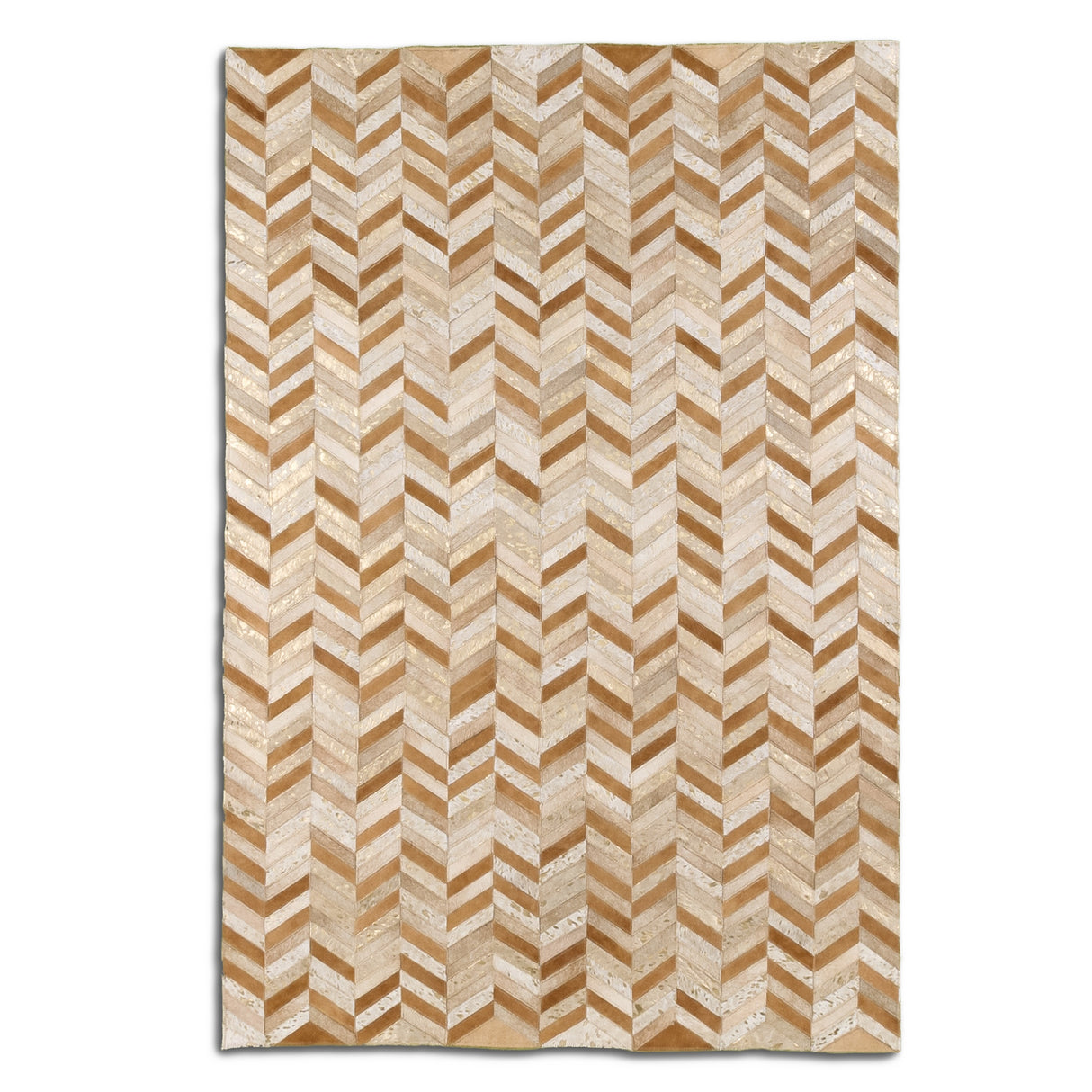 Designer Cowhide Rug - White Caramel Florian