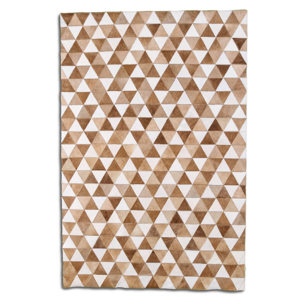 Designer Cowhide Rug - White Caramel Maya