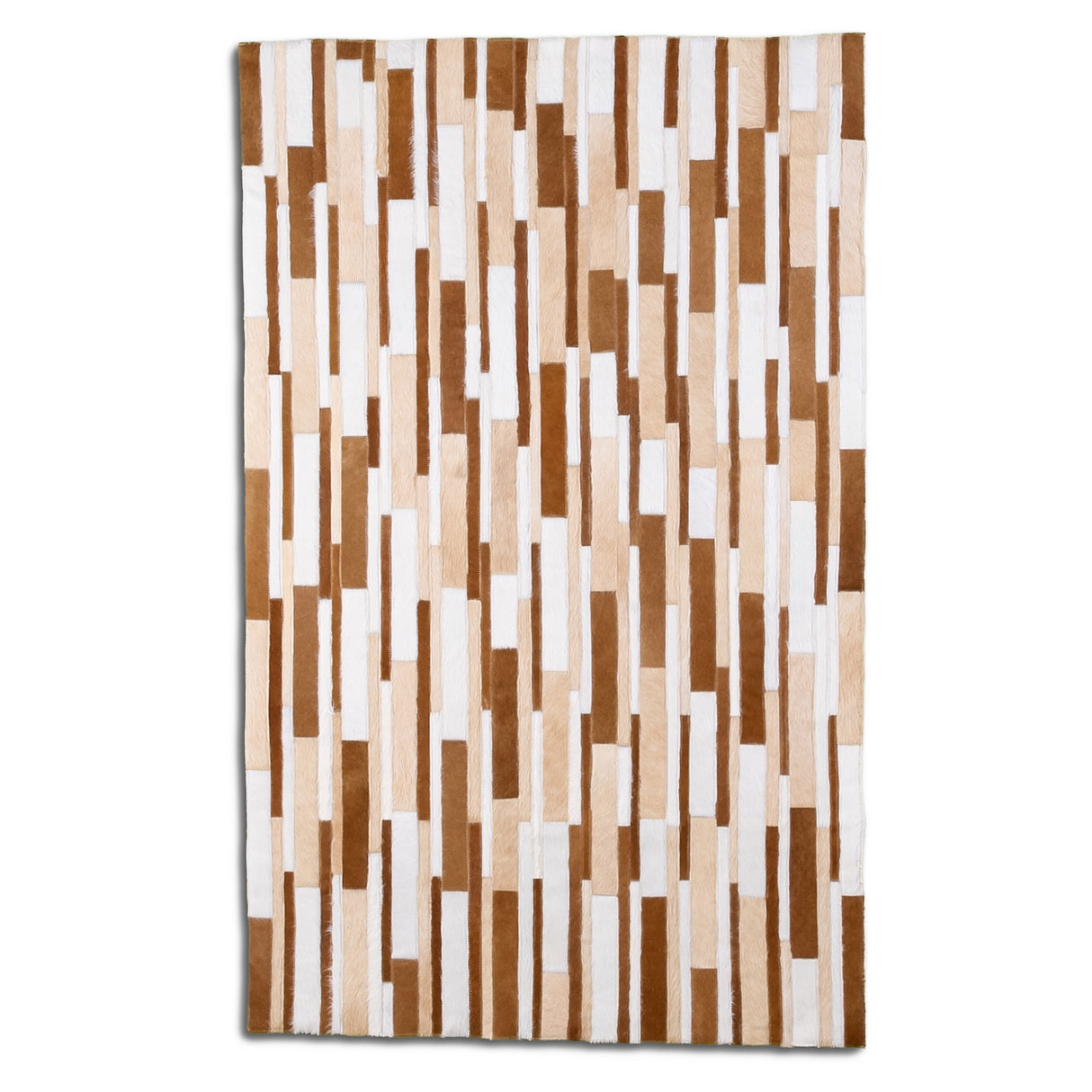 Designer Cowhide Rug - White Caramel Ziva