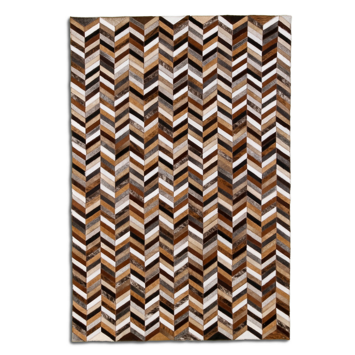 Designer Cowhide Rug - Grey Caramel Florian