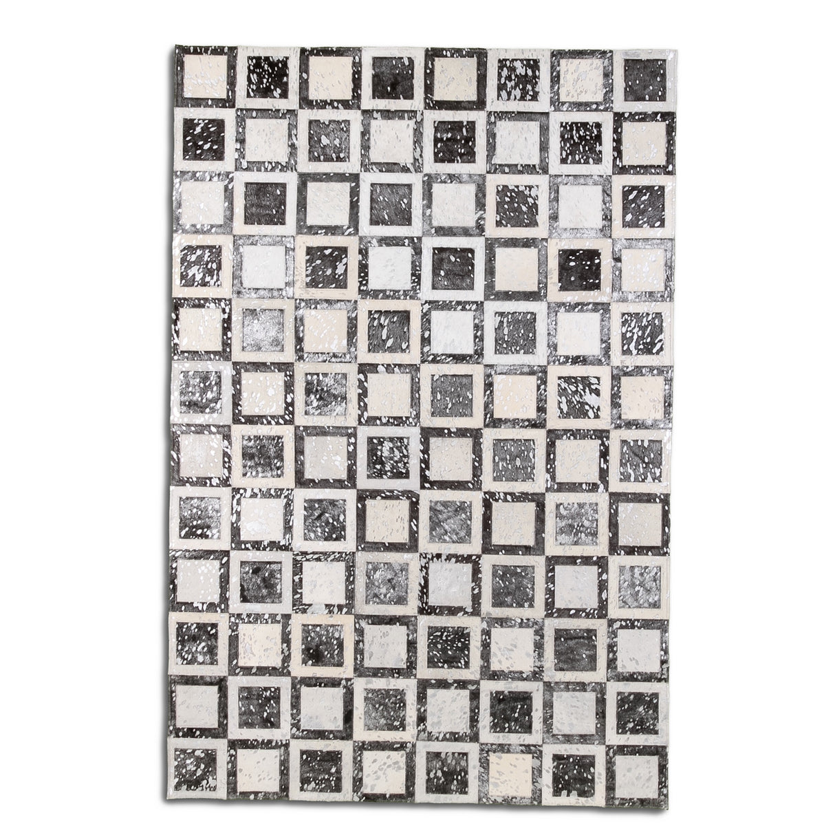 Designer Cowhide Rug - Silver Femi