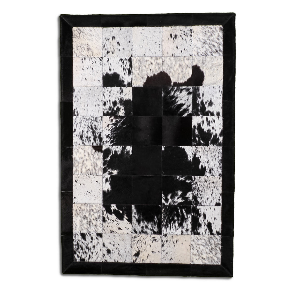 Designer Cowhide Rug - Black Aurora