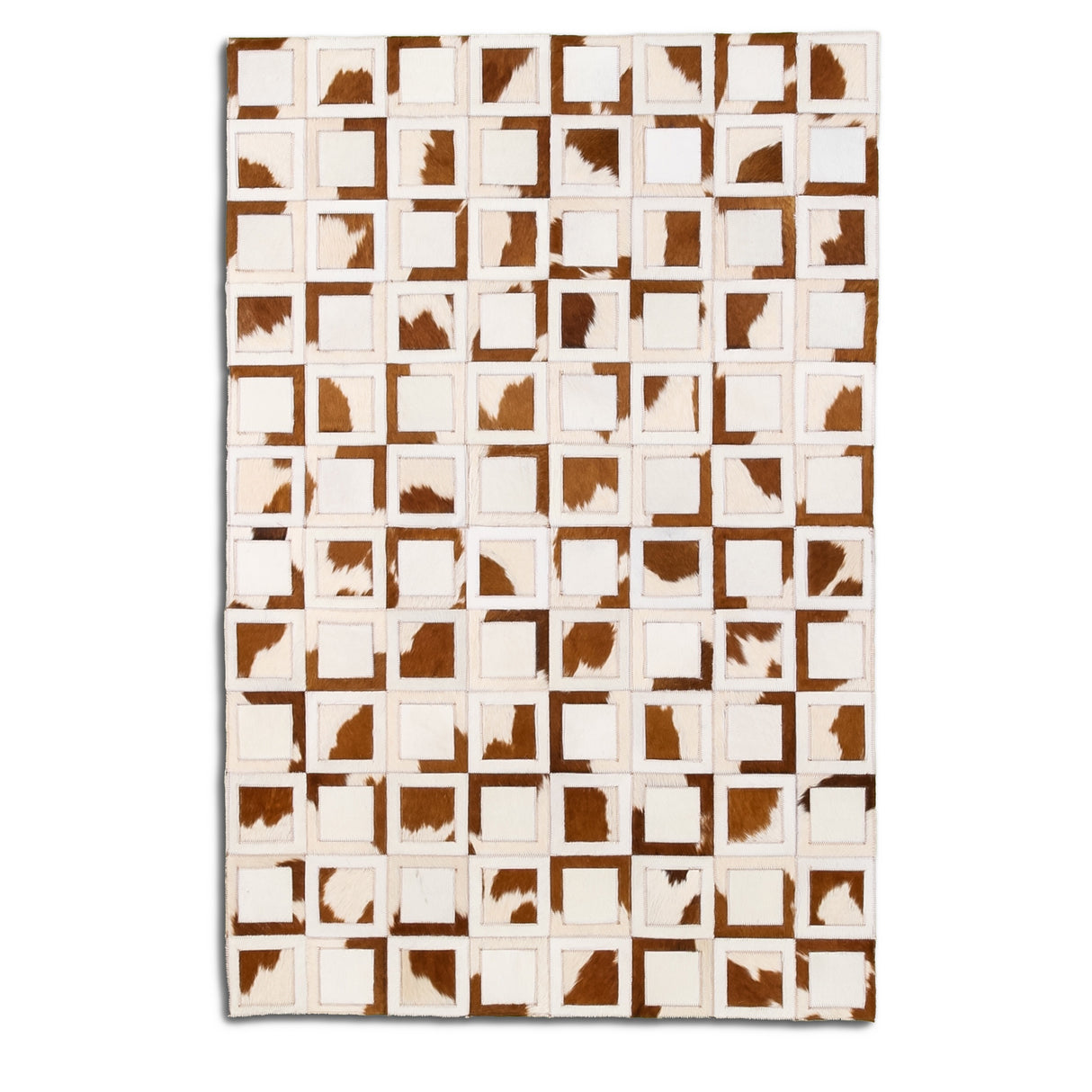 Designer Cowhide Rug - White Brown Femi