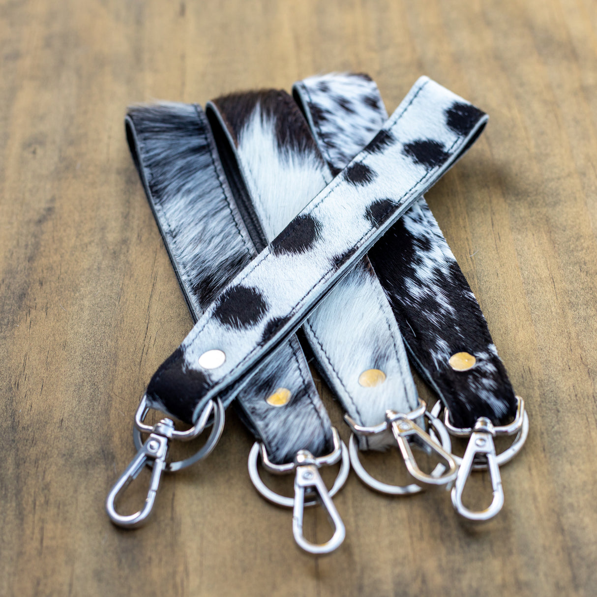 Cowhide Wristlet Keychain