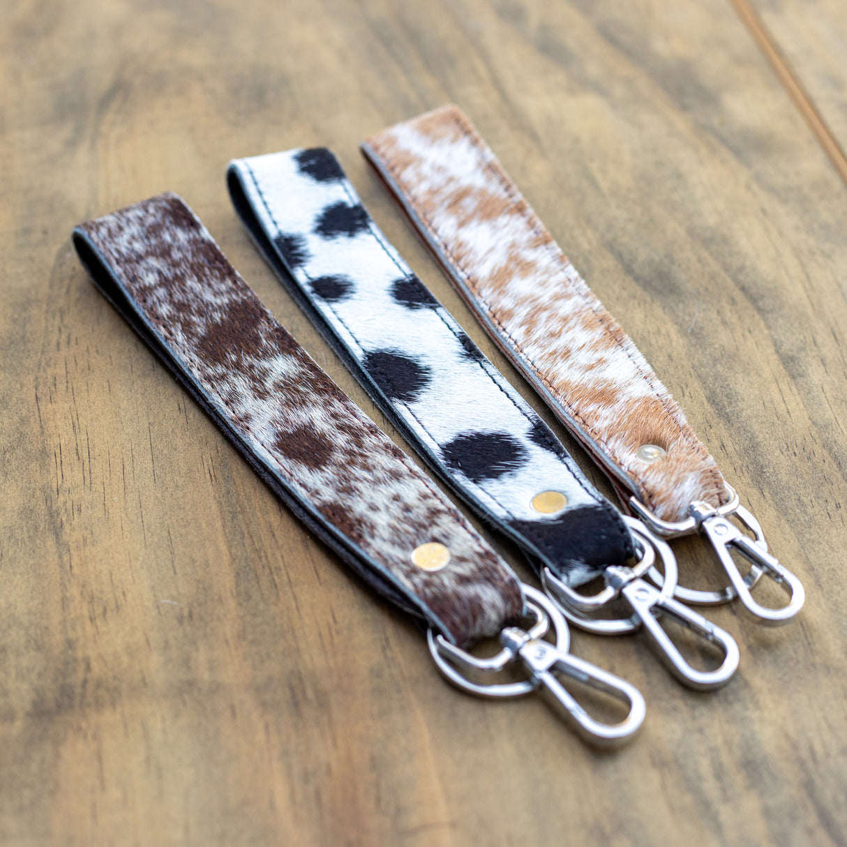 Cowhide Wristlet Keychain