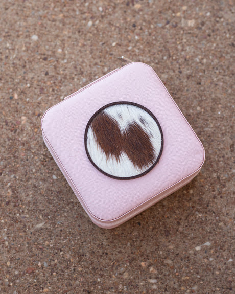 Cowhide Jewellery Box - Round