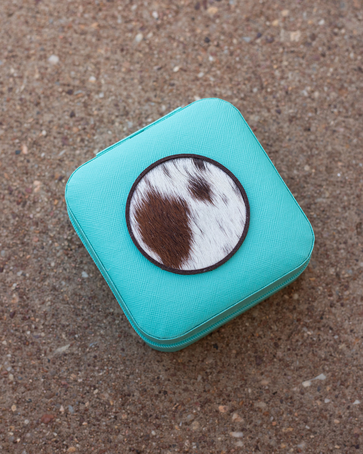 Cowhide Jewellery Box - Round