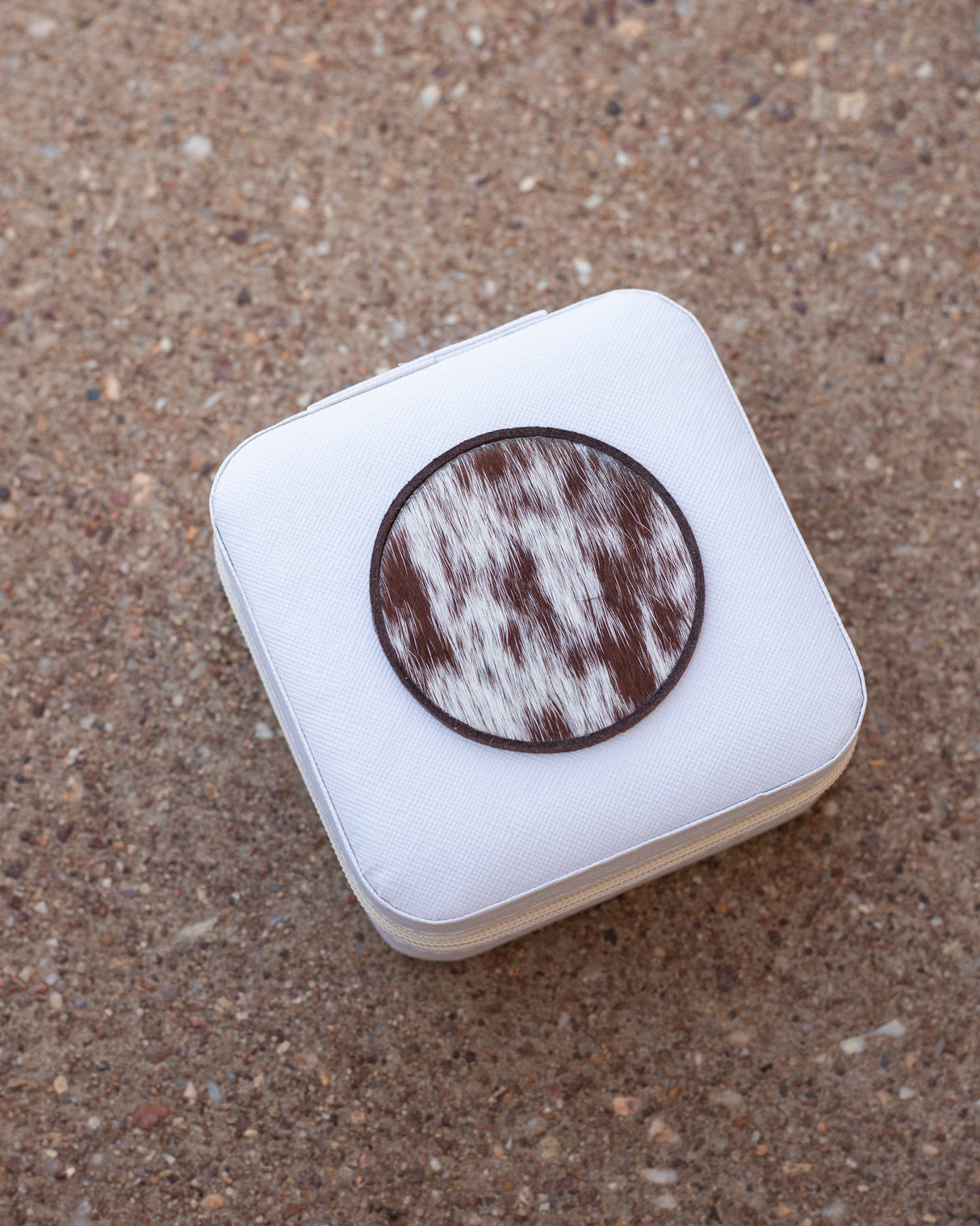 Cowhide Jewellery Box - Round