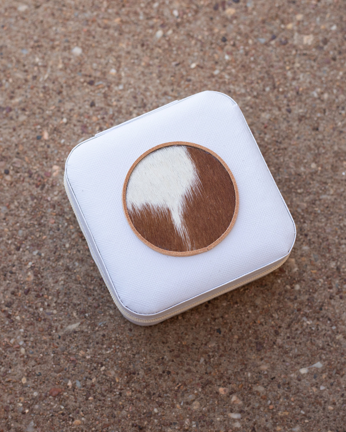 Cowhide Jewellery Box - Round