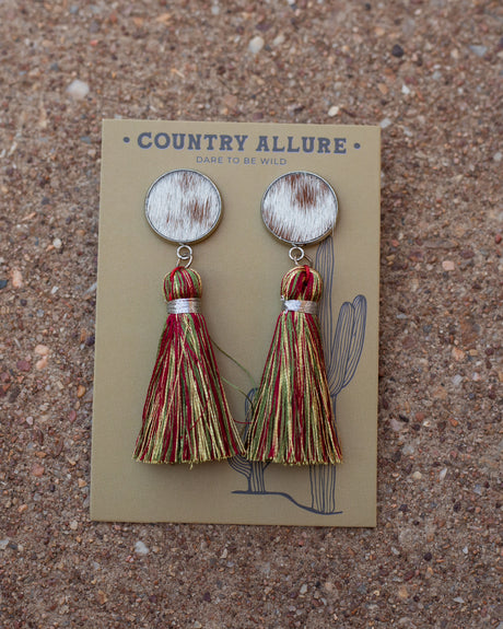 Cowhide Tassel Earring