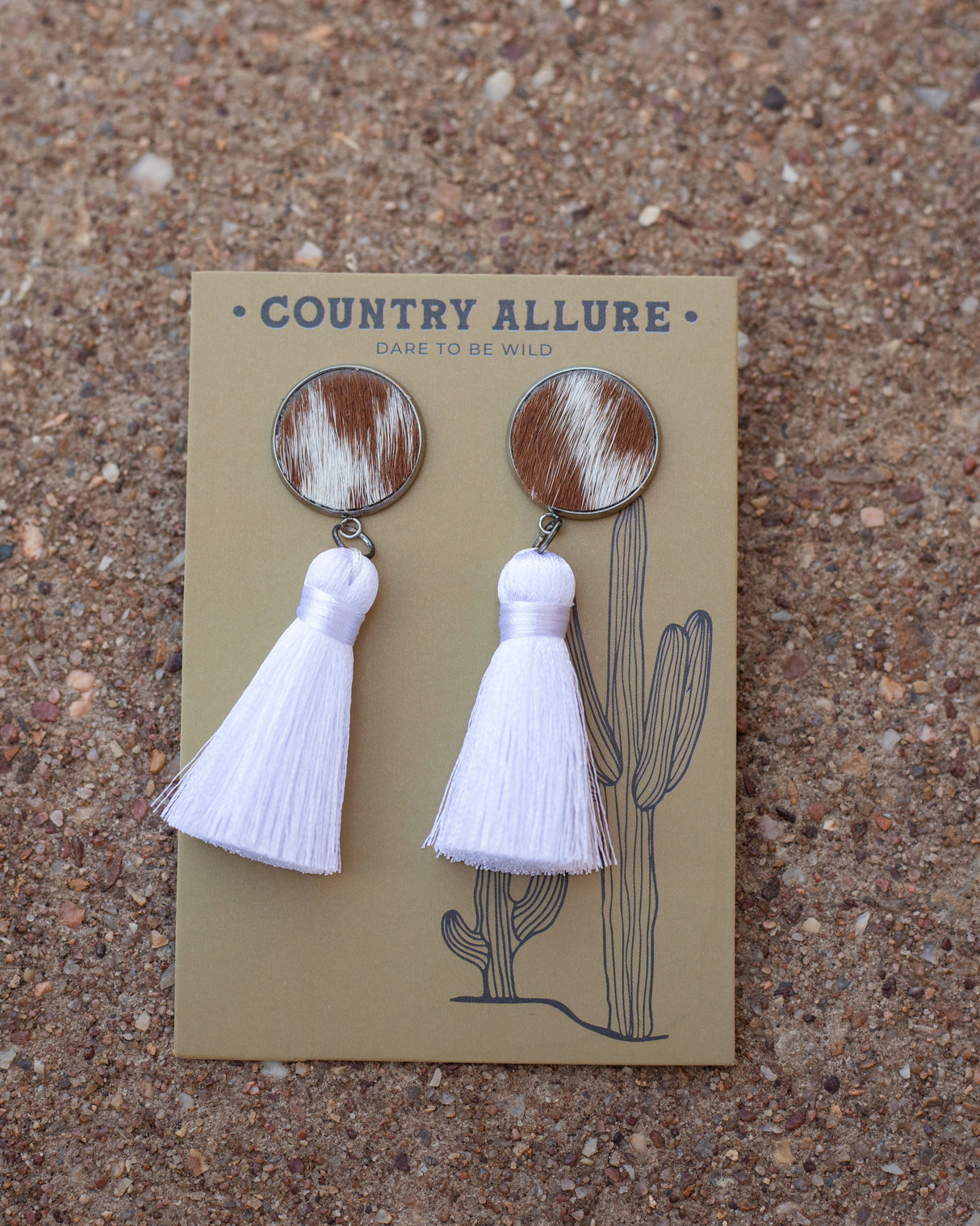 Cowhide Tassel Earring