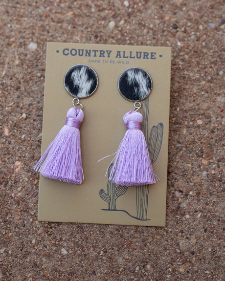 Cowhide Tassel Earring