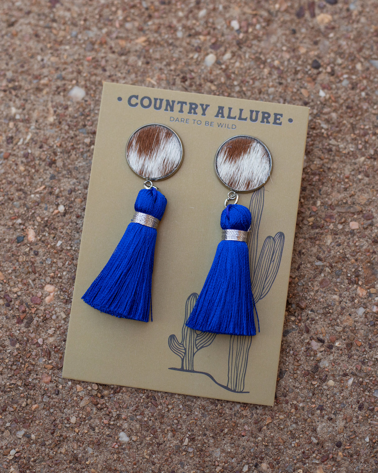 Cowhide Tassel Earring