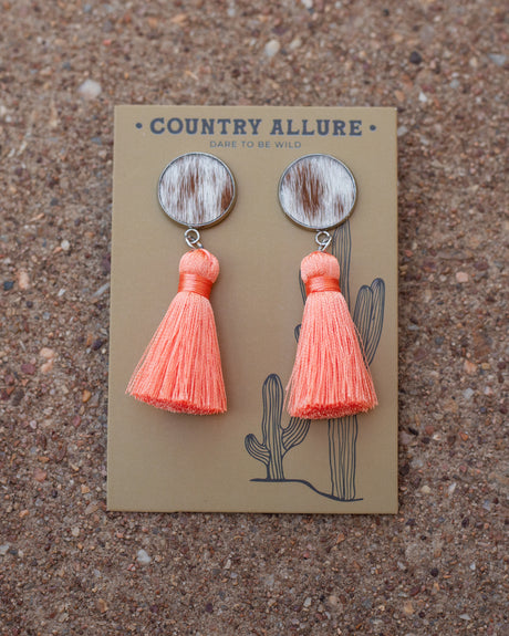 Cowhide Tassel Earring