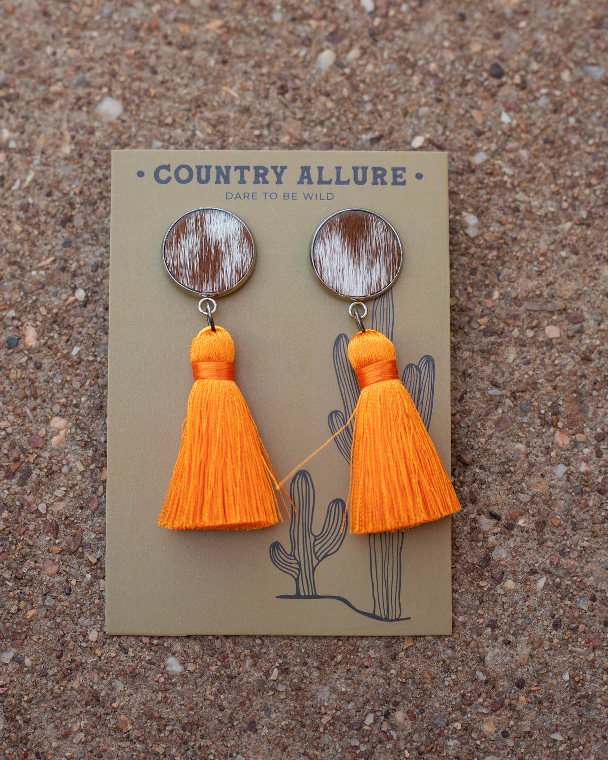 Cowhide Tassel Earring