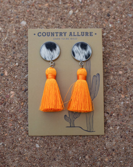 Cowhide Tassel Earring