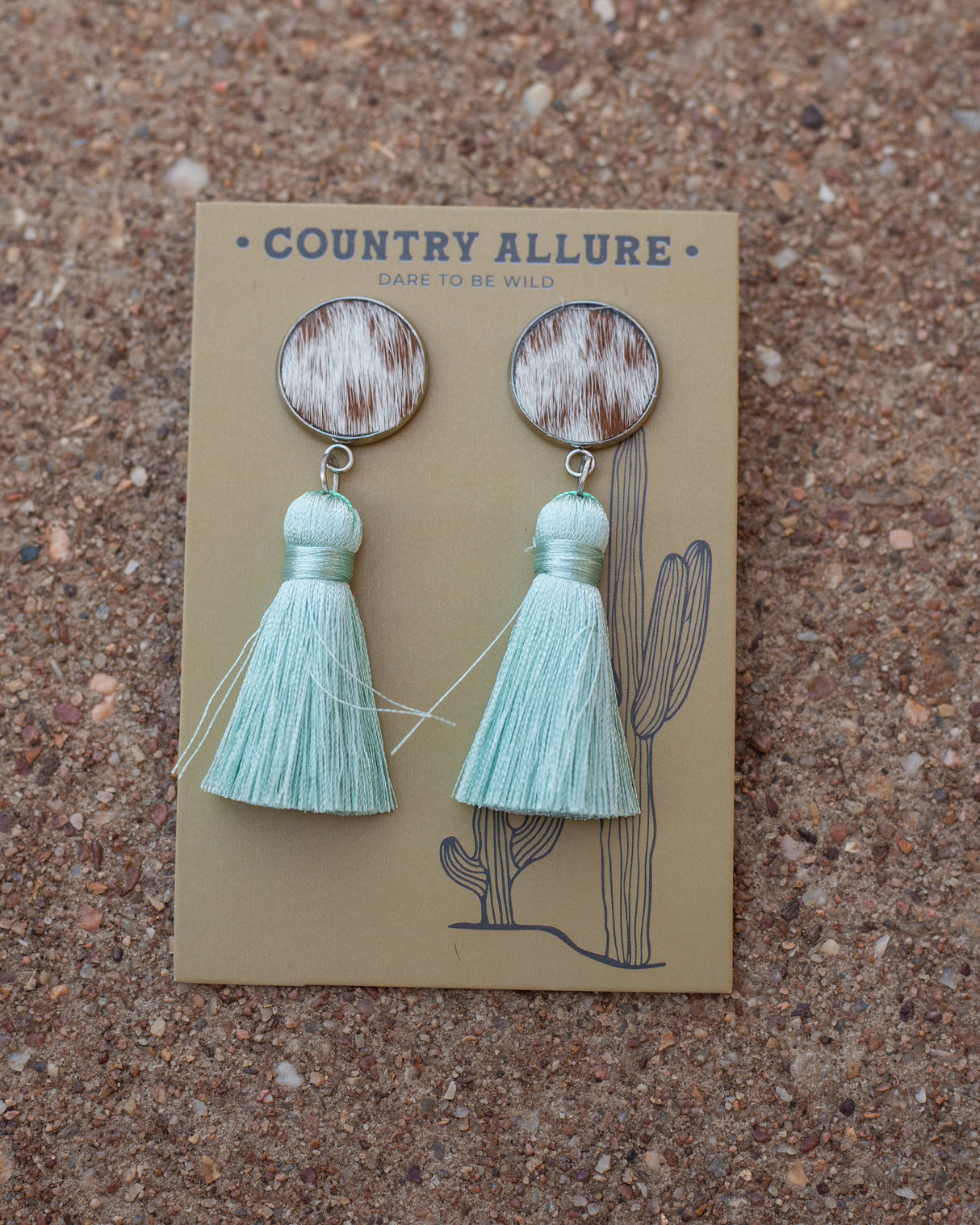 Cowhide Tassel Earring