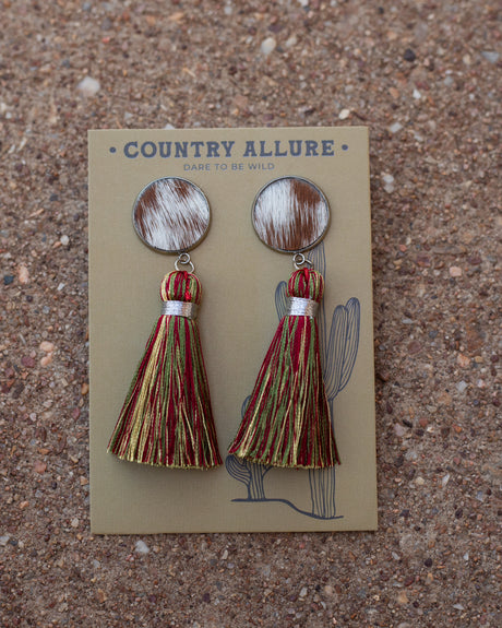 Cowhide Tassel Earring