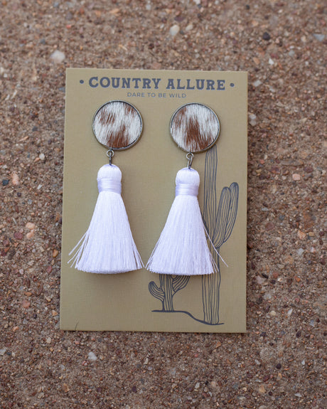 Cowhide Tassel Earring