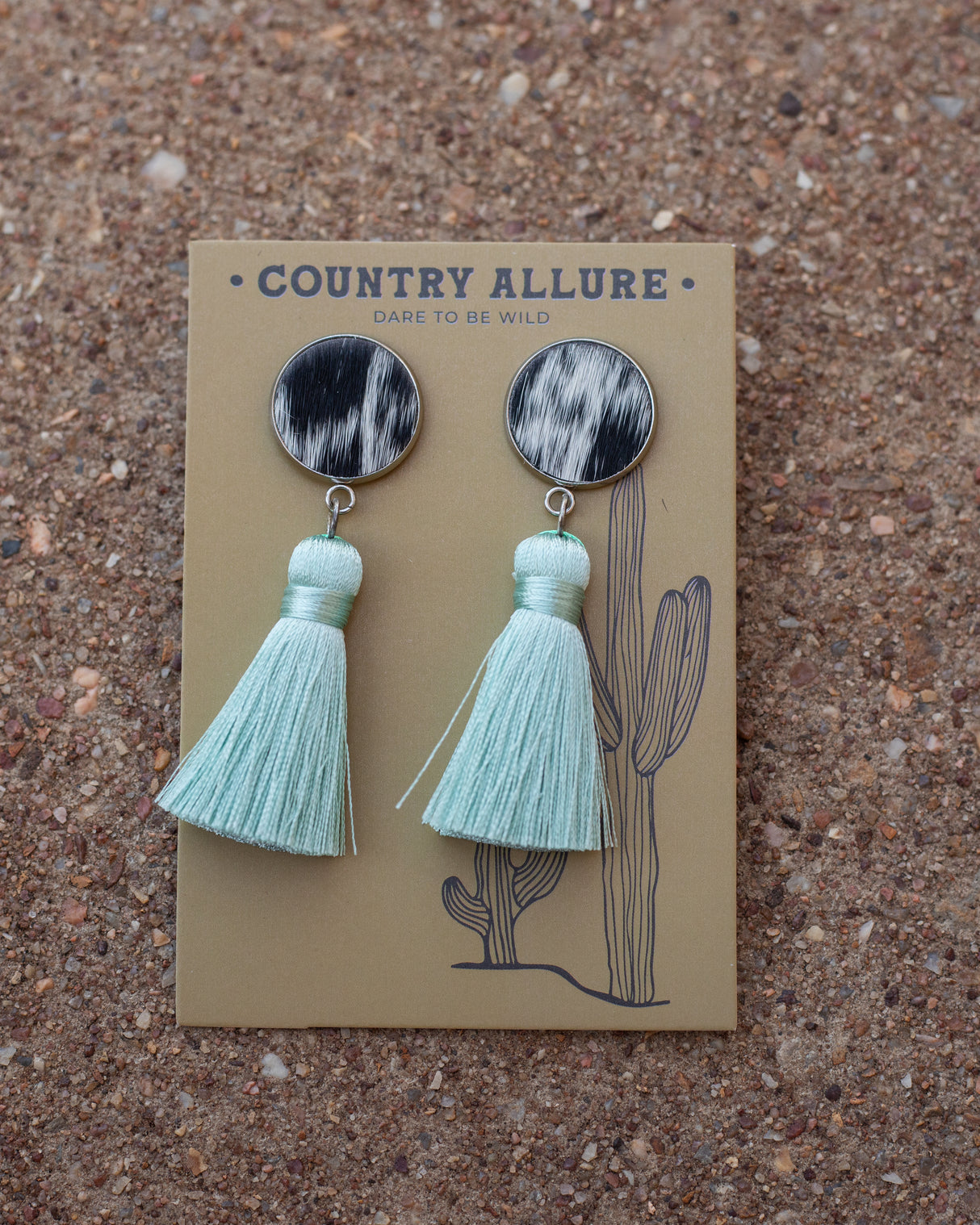 Cowhide Tassel Earring