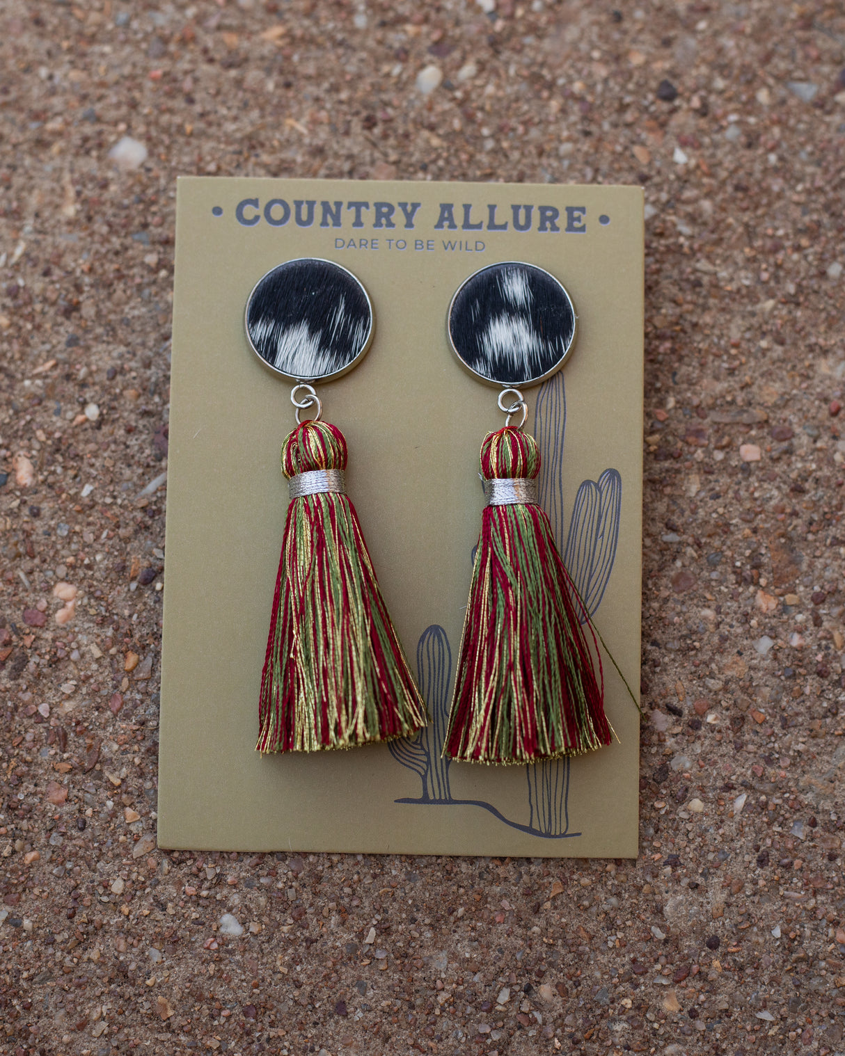 Cowhide Tassel Earring