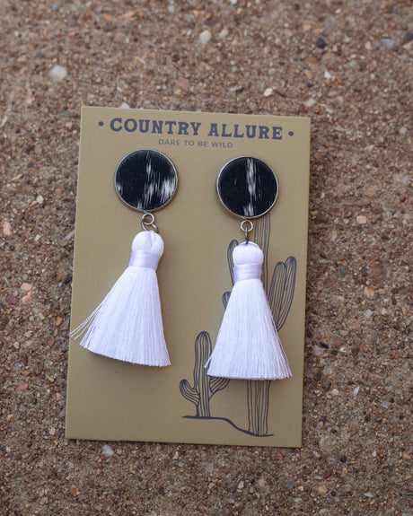 Cowhide Tassel Earring