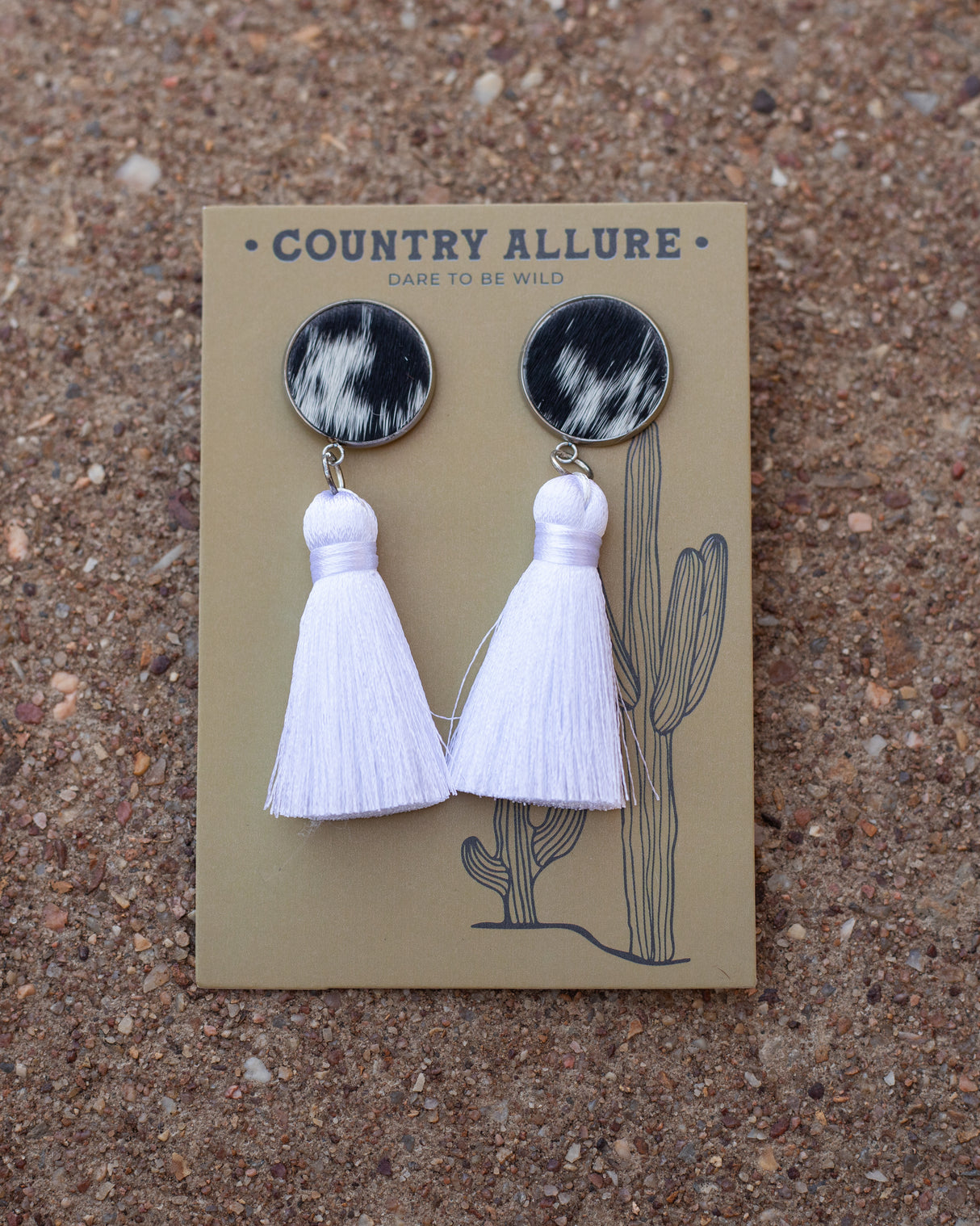 Cowhide Tassel Earring