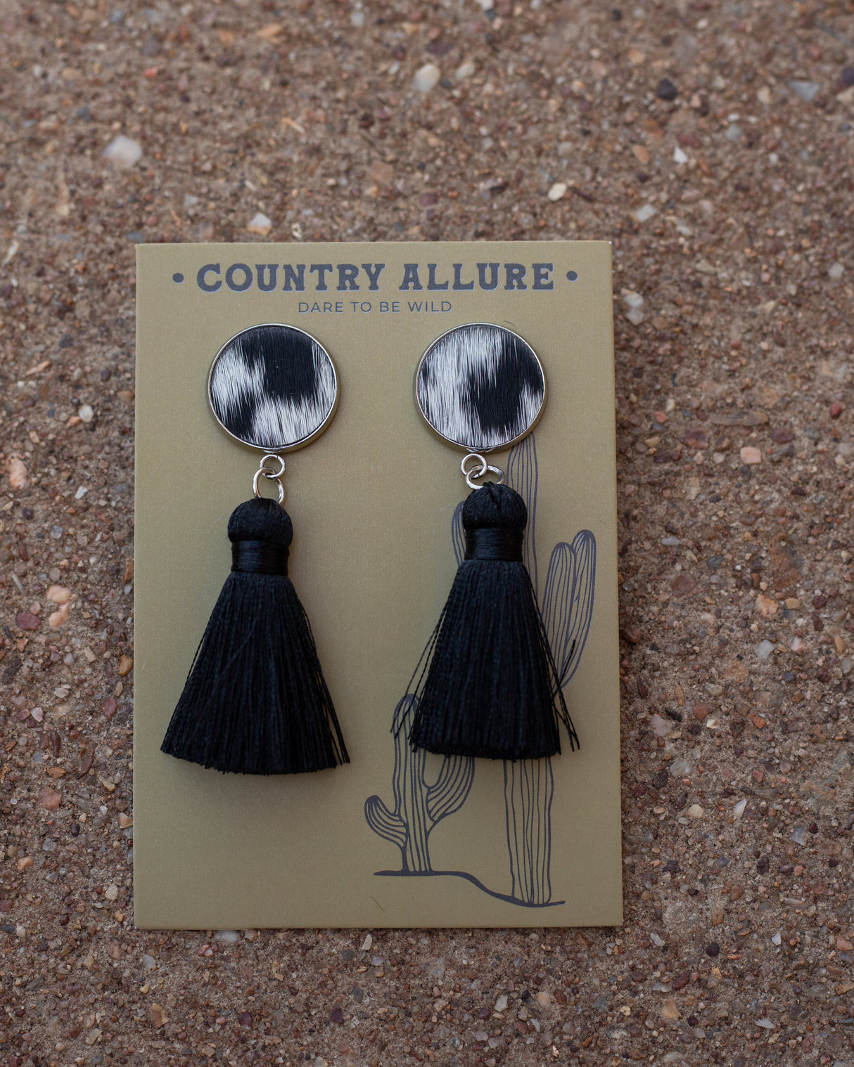 Cowhide Tassel Earring