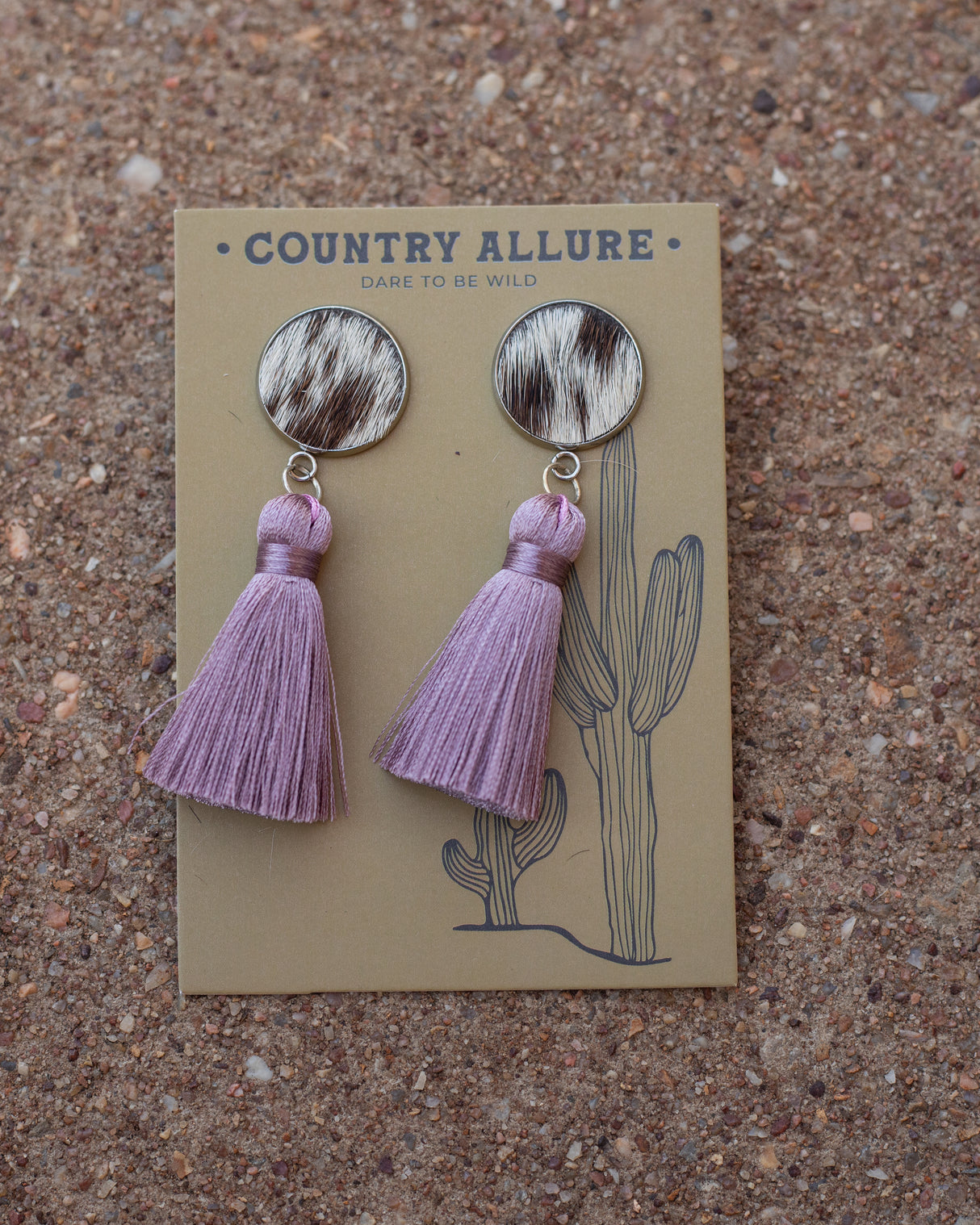 Cowhide Tassel Earring