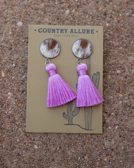 Cowhide Tassel Earring