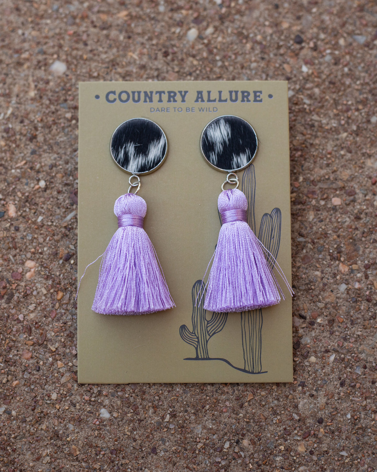 Cowhide Tassel Earring