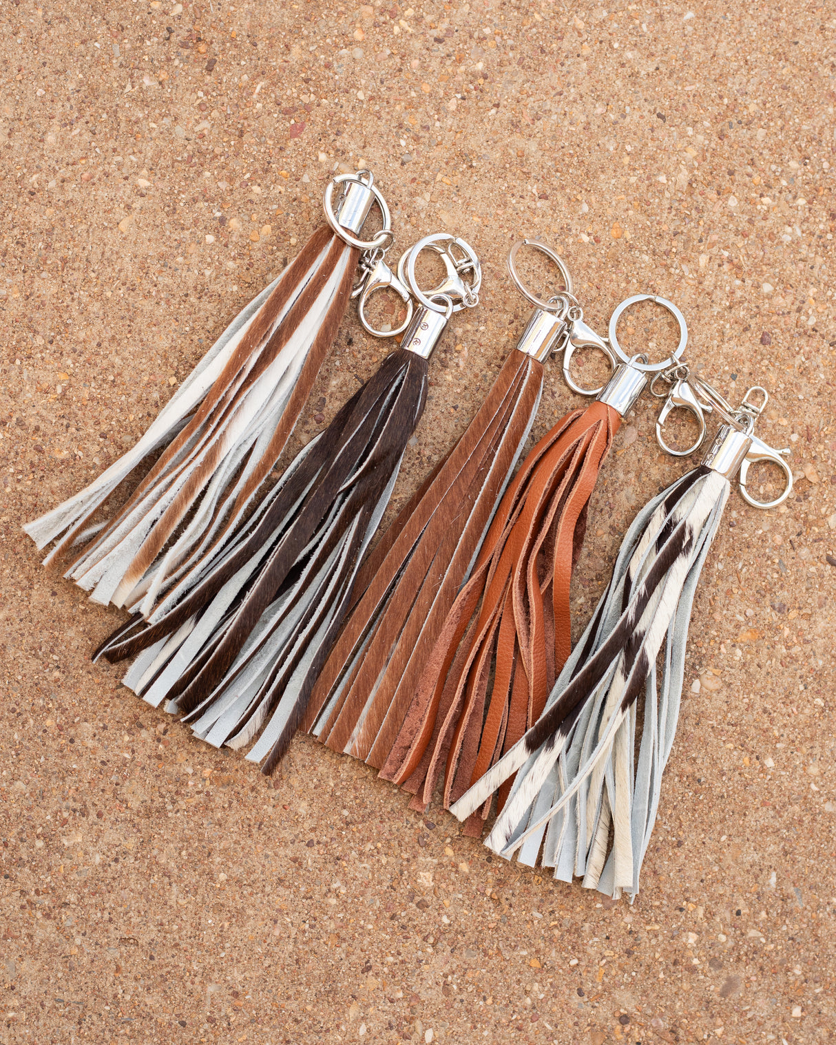 Leather/Cowhide Tassel Keychain