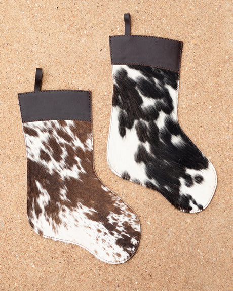 Cowhide Christmas Stocking