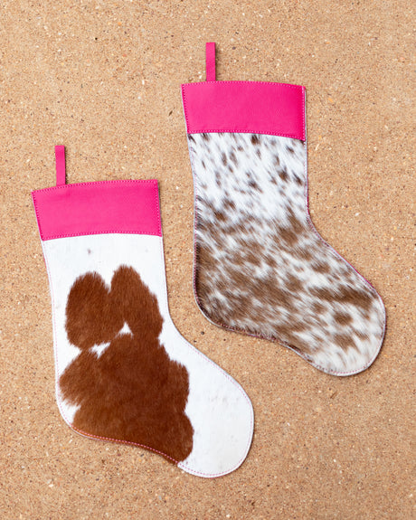 Cowhide Christmas Stocking