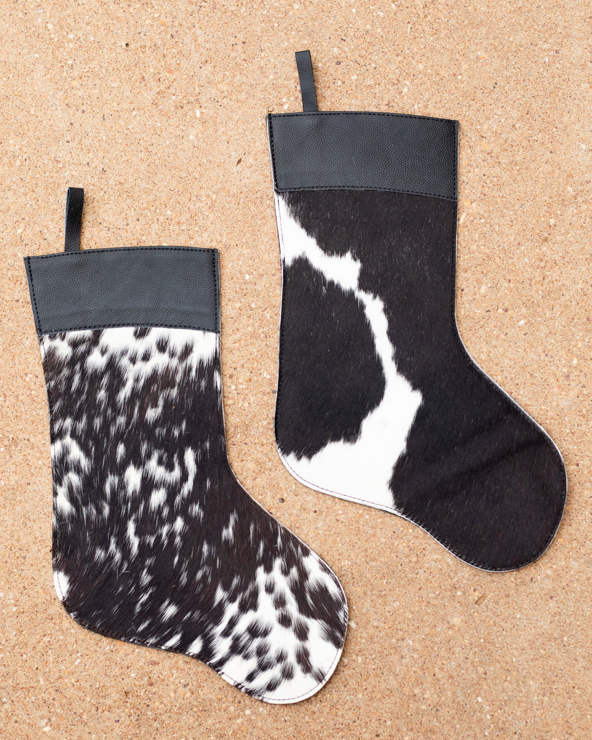 Cowhide Christmas Stocking