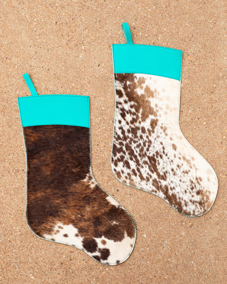 Cowhide Christmas Stocking