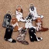 SINGLE Boot Shape Cowhide Keychain