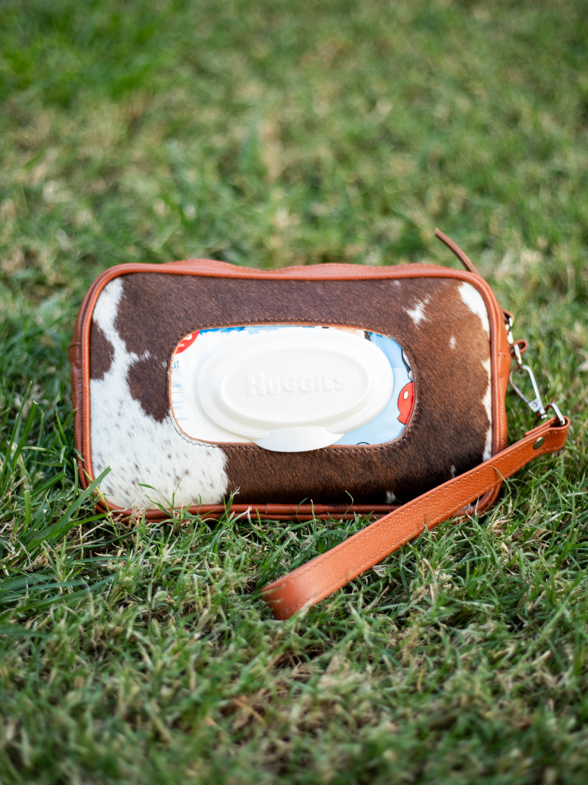 Betsy Cowhide Leather Baby Wipe Clutch/Pouch